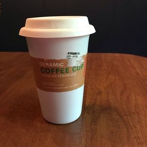 Ceramic travel coffee mug 10oz with lid